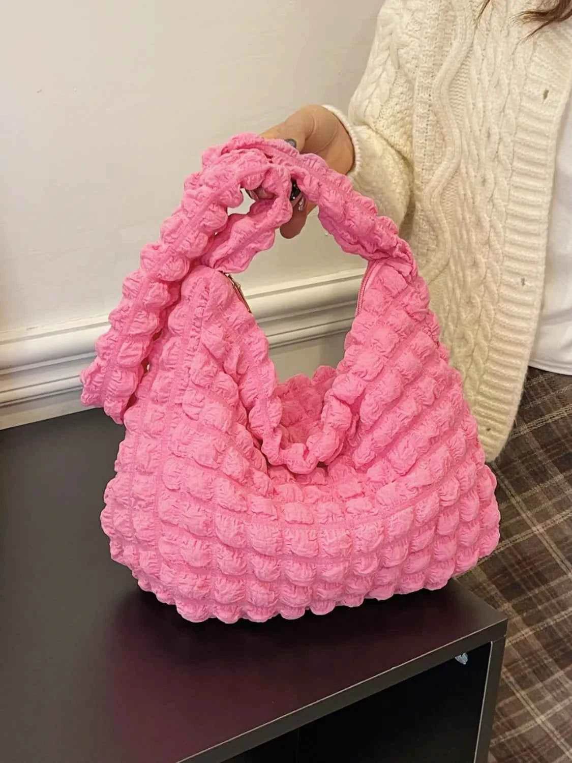 Cloud Puff Shoulder Bag Hot Pink One Size for a perfect OOTD – dress to impress outfits from Amexza