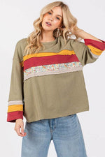 SAGE + FIG French Terry Color Block T-Shirt - Amexza