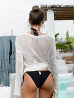 Slit Boat Neck Dropped Shoulder Cover-Up for a perfect OOTD – dress to impress outfits from Amexza