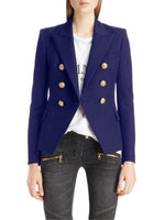 Lapel Collar Long Sleeve Blazer - Amexza