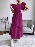 Tiered Square Neck Maxi Dress