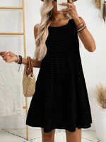 Plaid Round Neck Sleeveless Mini Dress for a perfect OOTD – dress to impress outfits from Amexza