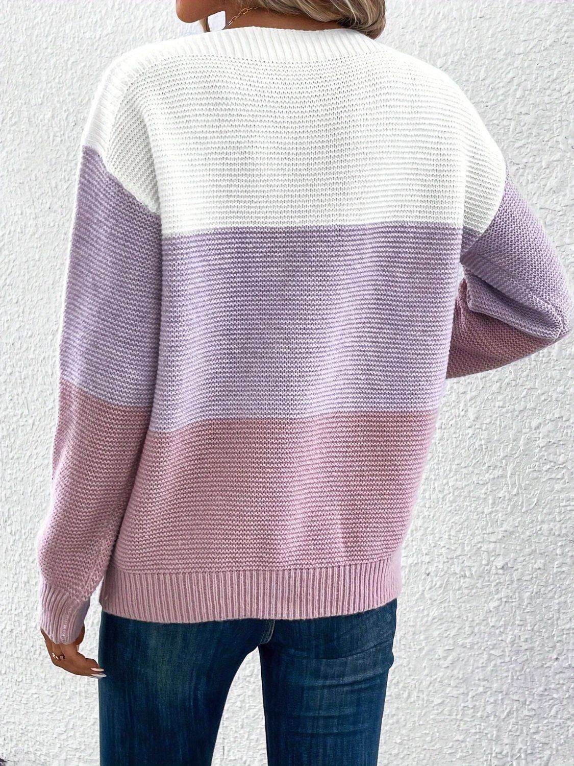Color Block Boat Neck Sweater for a perfect OOTD – dress to impress outfits from Amexza