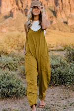 Double Take Full Size V-Neck Sleeveless Jumpsuit with Pockets for a perfect OOTD – dress to impress outfits from Amexza