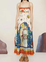 Printed Square Neck Maxi Cami Dress