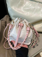 Drawstring PU Leather Bucket Bag Style D One Size for a perfect OOTD – dress to impress outfits from Amexza