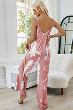 Shiny Tie-Dye Spaghetti Strap Jumpsuit with Pockets for a perfect OOTD – dress to impress outfits from Amexza