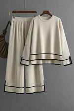 High-Low Round Neck Top and Pants Sweater Set for a perfect OOTD – dress to impress outfits from Amexza