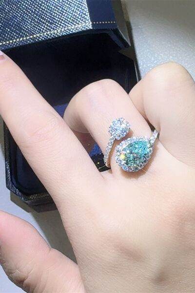 2 Carat Moissanite 925 Sterling Silver Bypass Ring for a perfect OOTD – dress to impress outfits from Amexza