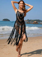 Fringe Openwork Spaghetti Strap Cover-Up for a perfect OOTD – dress to impress outfits from Amexza