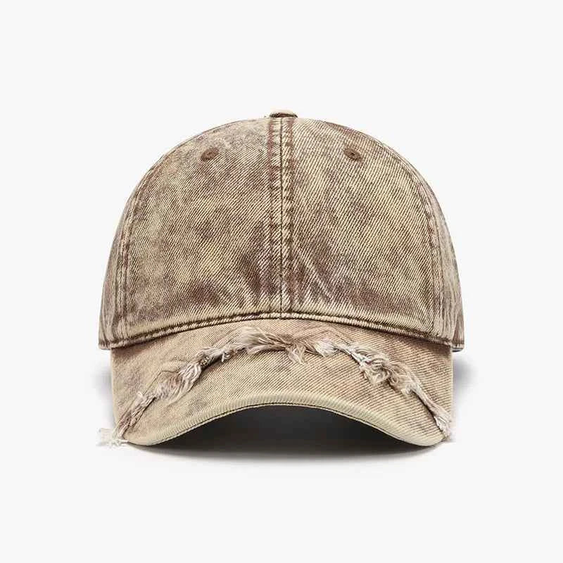 Fringe Adjustable Cotton Baseball Cap Tan One Size for a perfect OOTD – dress to impress outfits from Amexza