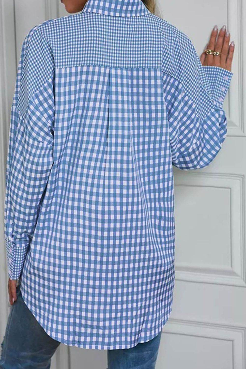 Plaid Button Up Long Sleeve Shirt - Amexza