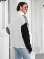 Contrast Turtleneck Long Sleeve Sweater for a perfect OOTD – dress to impress outfits from Amexza