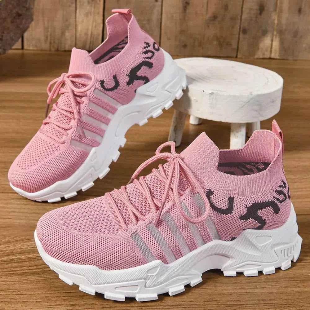 Lace Up Mesh Breathable Athletic Pink for a perfect OOTD – dress to impress outfits from Amexza