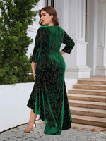 Plus Size Ruffle Hem High-Low Dress - Amexza