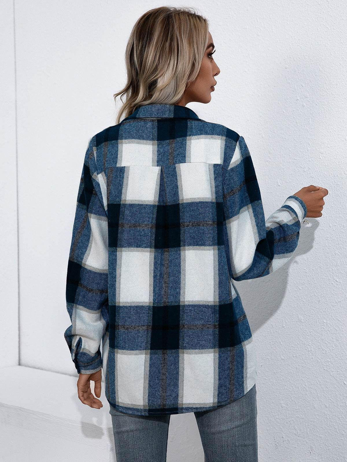 Ivy Lane Plaid Button Up Flannel Shirt - Amexza