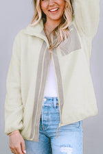 Chest Pocket Zip Up Fleece Jacket - Amexza