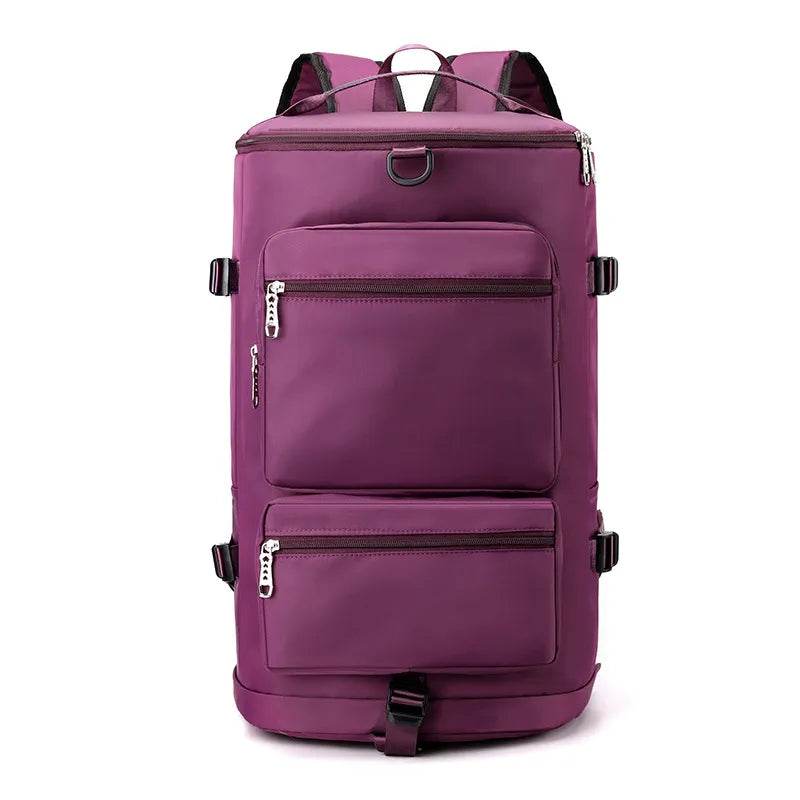 Multi Pocket Travel Backpack Bag Plum Purple One Size for a perfect OOTD – dress to impress outfits from Amexza