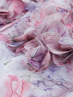 Floral Print Ruffled Mini Dress with Deep V-Neck