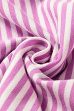 Striped Round Neck Three-Quarter Sleeve Mini Dress for a perfect OOTD – dress to impress outfits from Amexza