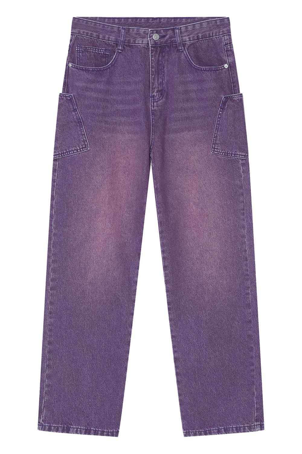 Wide Leg Men's Jeans with Pockets Mauve for a perfect OOTD – dress to impress outfits from Amexza