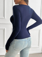 Devine Round Neck Long Sleeve T-Shirt - Amexza