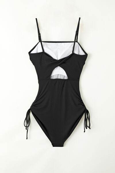 Drawstring Spaghetti Strap One-Piece Swimwear for a perfect OOTD – dress to impress outfits from Amexza