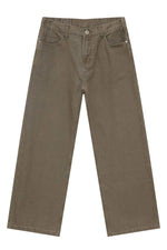 Straight-Leg Jeans with Back Elasticated Waistband Taupe for a perfect OOTD – dress to impress outfits from Amexza