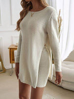 Devine Slit Round Neck Top and Shorts Sweater Set for a perfect OOTD – dress to impress outfits from Amexza