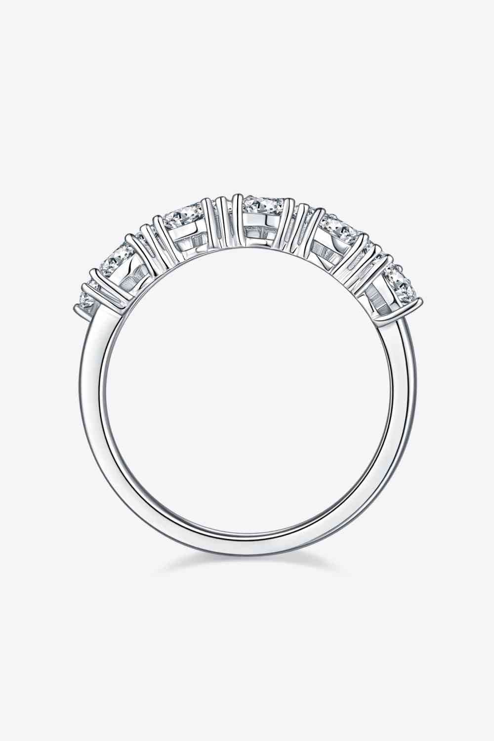 1 Carat Moissanite 925 Sterling Silver Half-Eternity Ring for a perfect OOTD – dress to impress outfits from Amexza