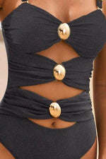 Cutout Ruched Sweetheart Neck One-Piece Swimwear for a perfect OOTD – dress to impress outfits from Amexza