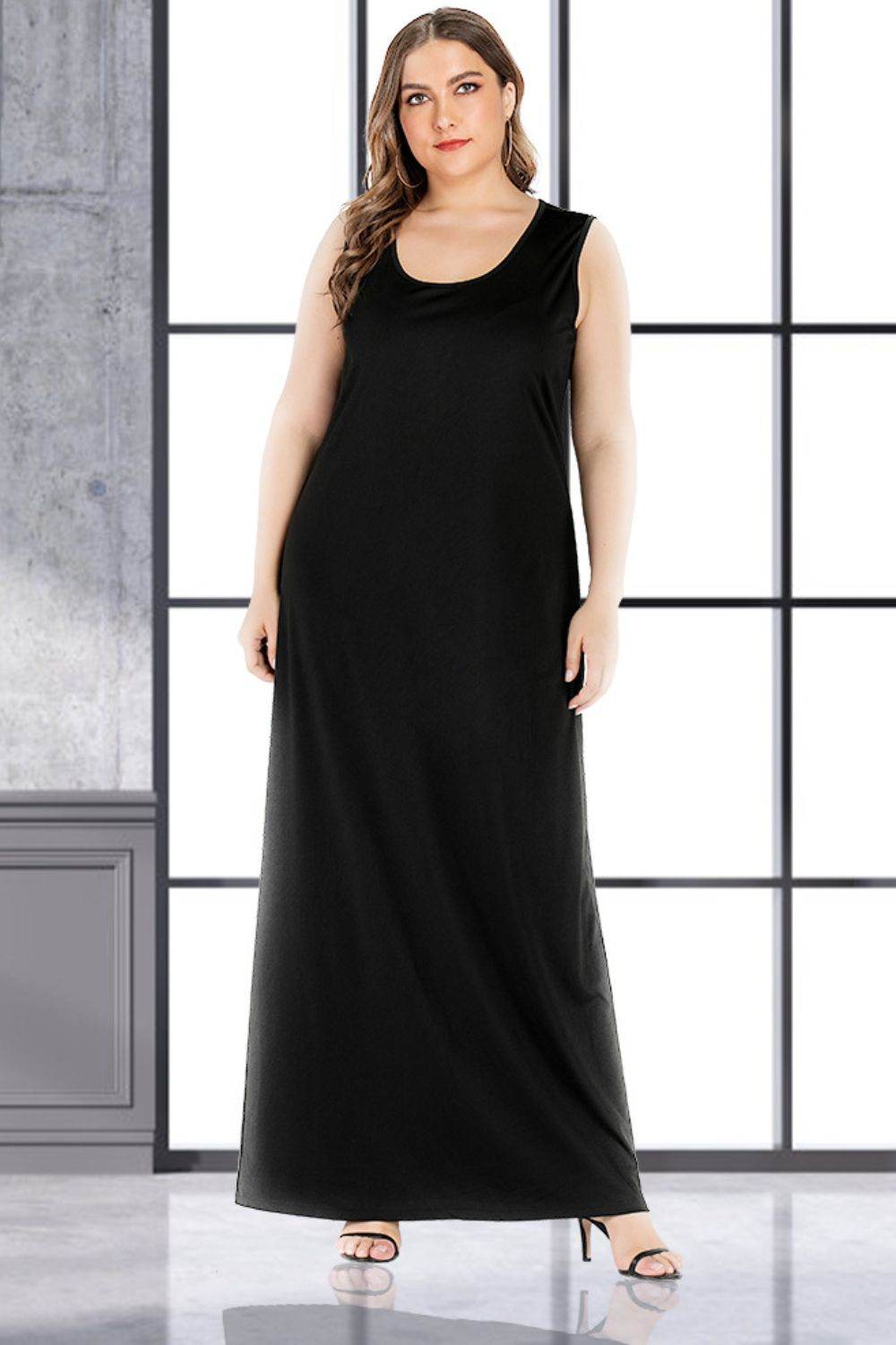 Plus Size Scoop Neck Maxi Tank Dress for a perfect OOTD – dress to impress outfits from Amexza