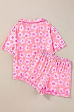 Pocketed Flower Half Sleeve Top and Shorts Lounge Set for a perfect OOTD – dress to impress outfits from Amexza