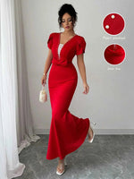 Petal Sleeve Mermaid Maxi Dress