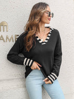 Johnny Collar Drop Shoulder Sweater Black for a perfect OOTD – dress to impress outfits from Amexza
