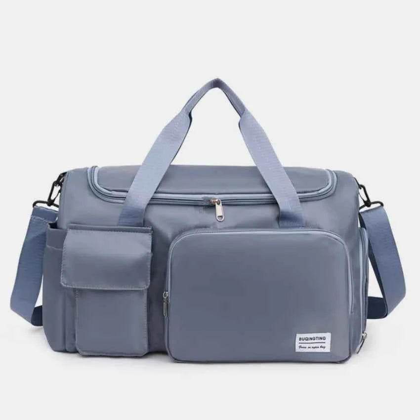Oxford Cloth Detachable Strap Travel Bag Dusty Blue One Size for a perfect OOTD – dress to impress outfits from Amexza