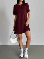 Round Neck Short Sleeve T-Shirt Dress