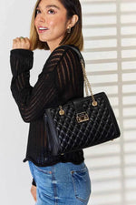 David Jones Quilted PU Leather Handbag for a perfect OOTD – dress to impress outfits from Amexza
