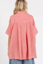 Mittoshop Mineral Wash Gauze Oversized Short Sleeve Shirt for a perfect OOTD – dress to impress outfits from Amexza