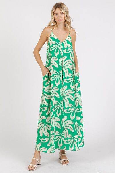 Mittoshop Printed V-Neck Maxi Cami Dress with Pockets for a perfect OOTD – dress to impress outfits from Amexza