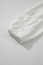 Lace Detail Drop Sleeve Ribbed Top for a perfect OOTD – dress to impress outfits from Amexza