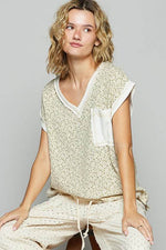 POL Floral V-Neck Short Sleeve T-Shirt - Amexza