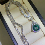 10 Carat Moissanite 925 Sterling Silver Teardrop Shape Necklace for a perfect OOTD – dress to impress outfits from Amexza