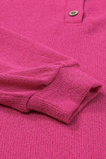 Exposed Seam Detail Henley Knit Hoodie for a perfect OOTD – dress to impress outfits from Amexza