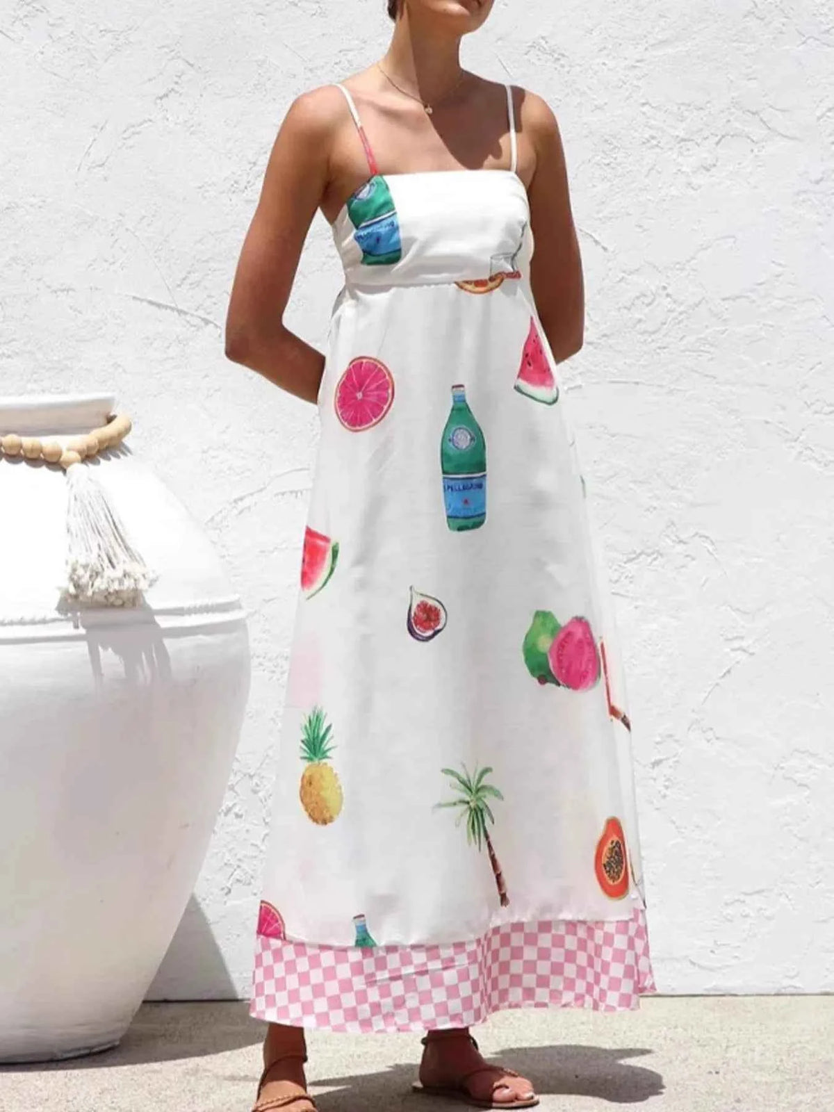 Printed Square Neck Maxi Cami Dress