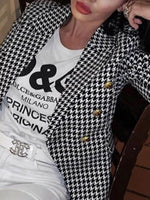 Lapel Collar Long Sleeve Blazer - Amexza