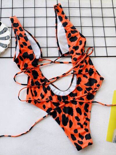 Lace-Up Backless Plunge One-Piece Swimwear for a perfect OOTD – dress to impress outfits from Amexza