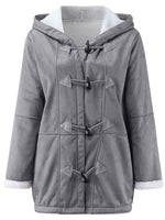 Full Size Pocketed Long Sleeve Hooded Toggle Jacket - Amexza