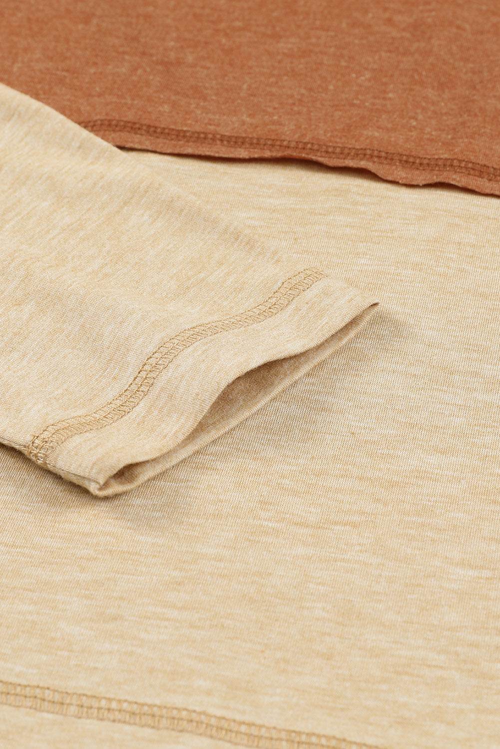 Color Block V-Neck Long Sleeve Top - Amexza