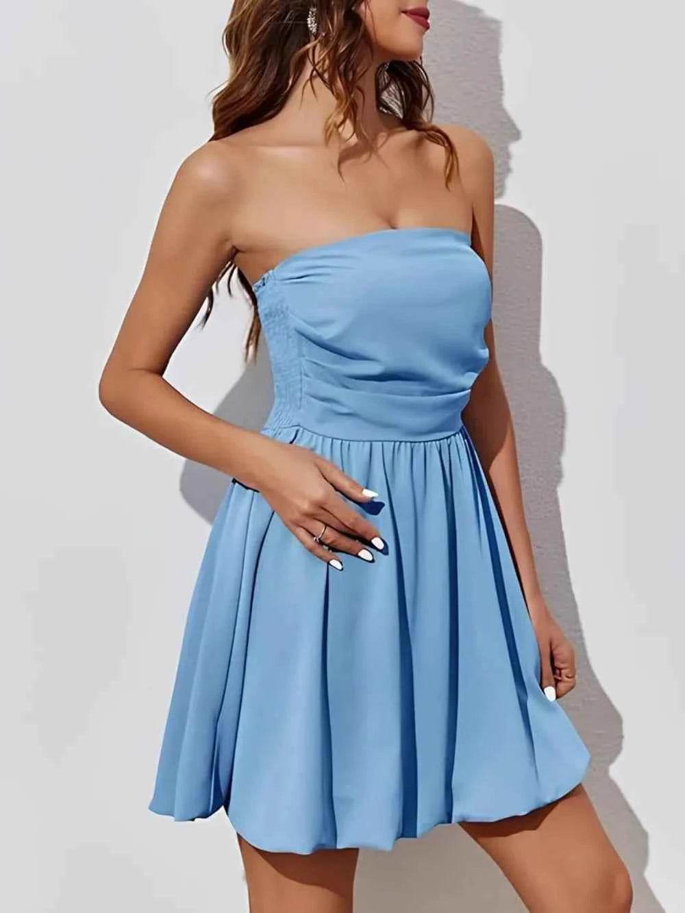 Ruched Tube Mini Dress for a perfect OOTD – dress to impress outfits from Amexza